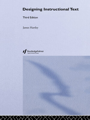 cover image of Designing Instructional Text